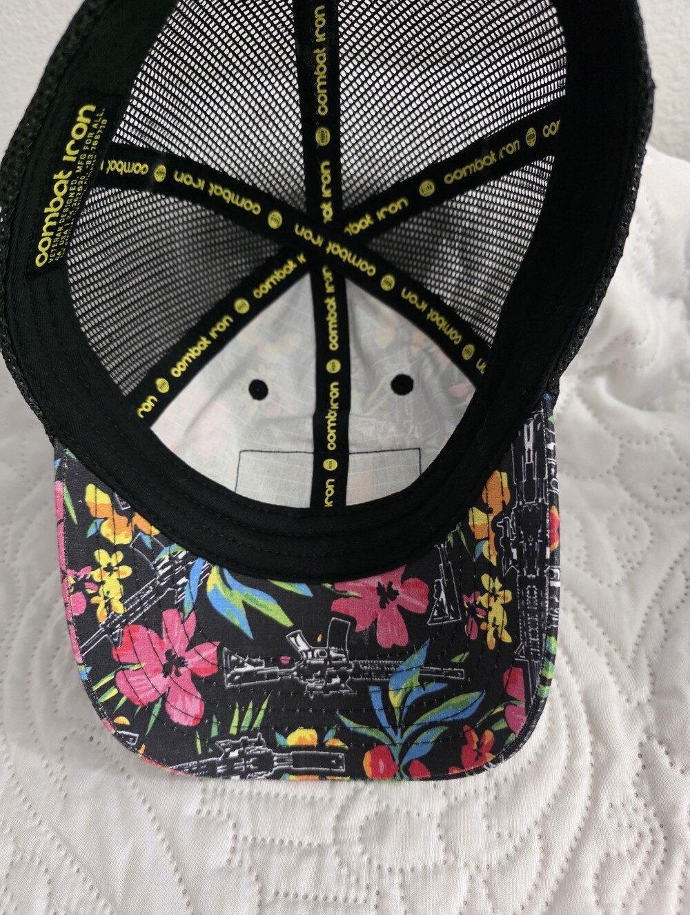 Combat Iron Feral Tactical Hawaiian Floral Ripstop Baseball Cap - Picture 2 of 4